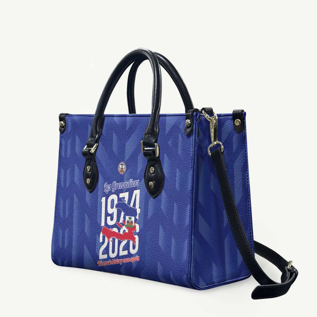 Personalized Haiti Football Leather Bag Les Grenadiers Made History Once Again Blue Color
