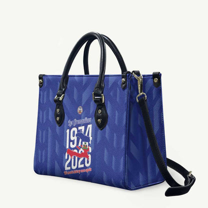 Personalized Haiti Football Leather Bag Les Grenadiers Made History Once Again Blue Color