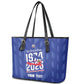 Personalized Afro Haiti Football Leather Tote Bag Les Grenadiers Made History Once Again Blue Color - African Pride