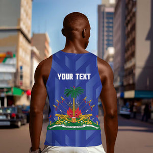 Personalized Afro Haiti Football Men Tank Top Les Grenadiers Made History Once Again Blue Color - African Pride