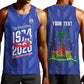 Personalized Afro Haiti Football Men Tank Top Les Grenadiers Made History Once Again Blue Color - African Pride