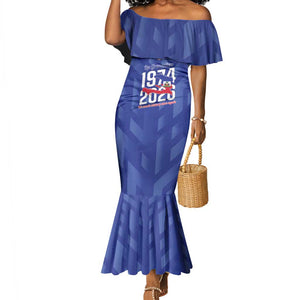 Personalized Afro Haiti Football Mermaid Dress Les Grenadiers Made History Once Again Blue Color - African Pride