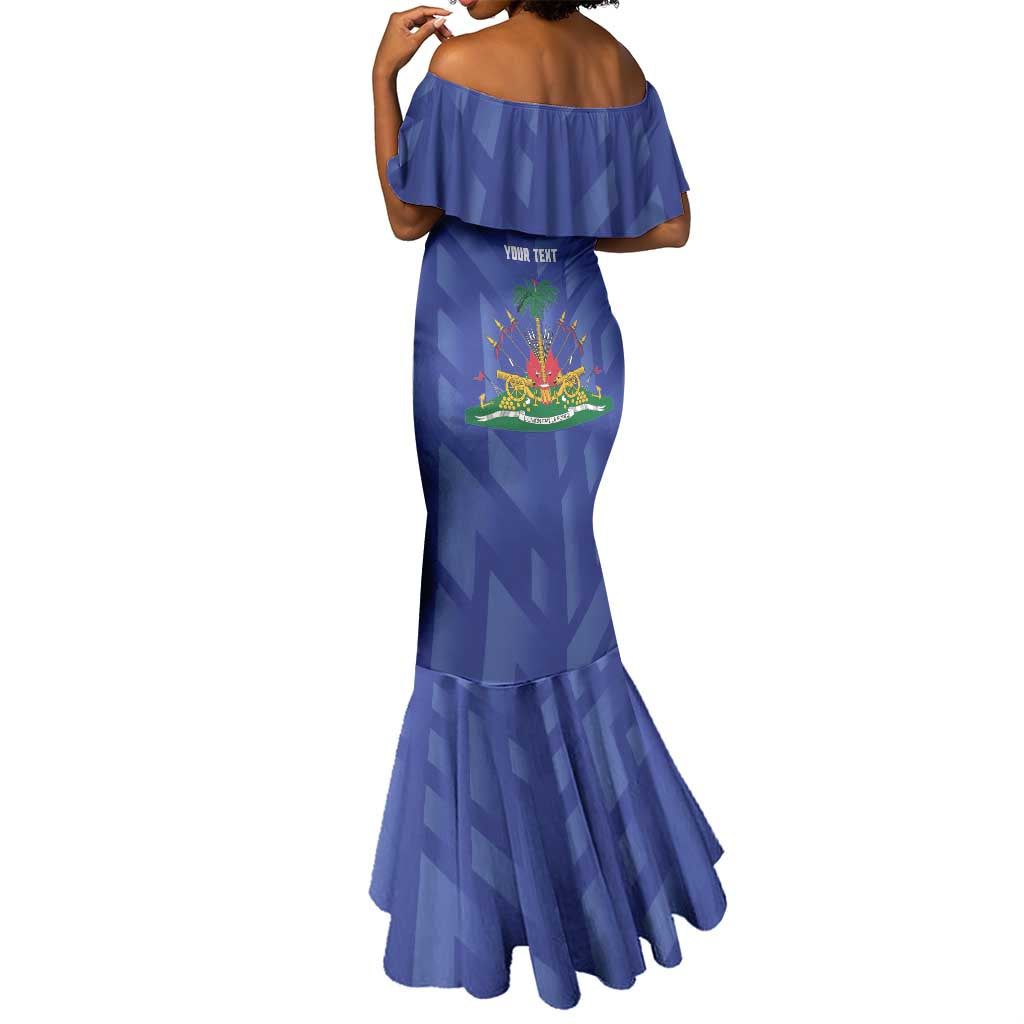 Personalized Afro Haiti Football Mermaid Dress Les Grenadiers Made History Once Again Blue Color - African Pride