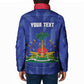 Personalized Haiti Football Padded Jacket Les Grenadiers Made History Once Again Blue Color