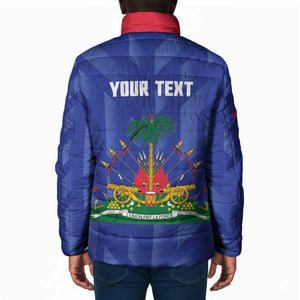 Personalized Haiti Football Padded Jacket Les Grenadiers Made History Once Again Blue Color