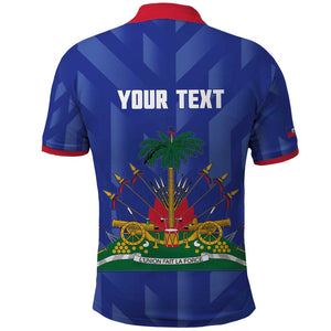 Personalized Afro Haiti Football Polo Shirt Les Grenadiers Made History Once Again Blue Color - African Pride