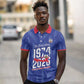 Personalized Afro Haiti Football Polo Shirt Les Grenadiers Made History Once Again Blue Color - African Pride
