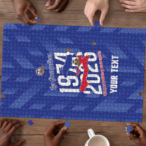 Personalized Haiti Football Puzzle Les Grenadiers Made History Once Again Blue Color