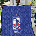 Personalized Afro Haiti Football Quilt Les Grenadiers Made History Once Again Blue Color - African Pride
