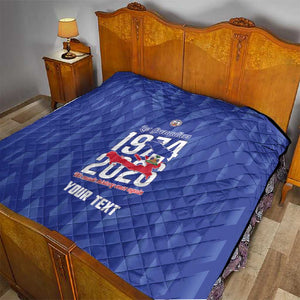 Personalized Afro Haiti Football Quilt Les Grenadiers Made History Once Again Blue Color - African Pride