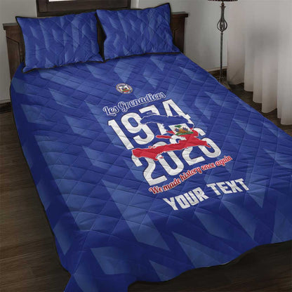 Personalized Afro Haiti Football Quilt Bed Set Les Grenadiers Made History Once Again Blue Color - African Pride