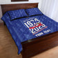 Personalized Afro Haiti Football Quilt Bed Set Les Grenadiers Made History Once Again Blue Color - African Pride