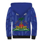 Personalized Afro Haiti Football Sherpa Hoodie Les Grenadiers Made History Once Again Blue Color - African Pride
