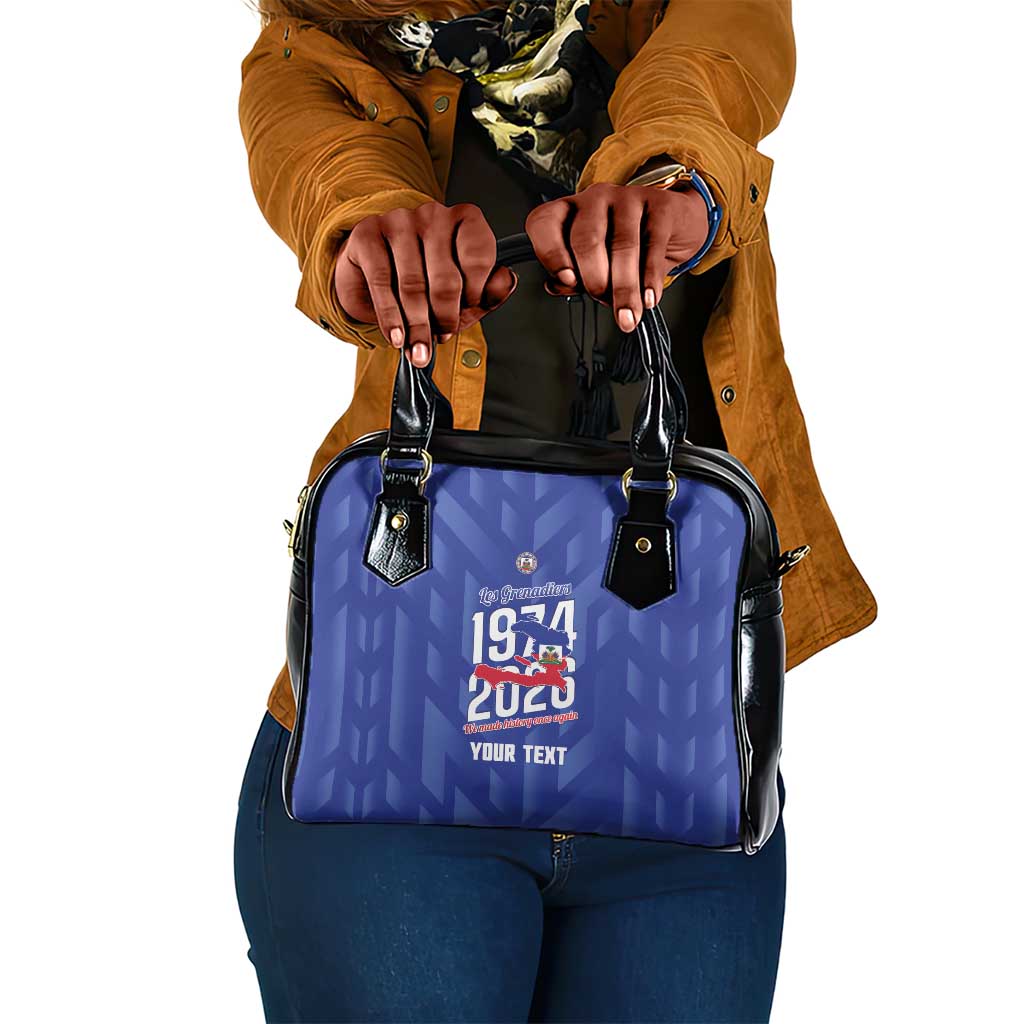 Personalized Afro Haiti Football Shoulder Handbag Les Grenadiers Made History Once Again Blue Color - African Pride