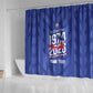 Personalized Afro Haiti Football Shower Curtain Les Grenadiers Made History Once Again Blue Color - African Pride