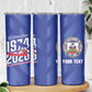Personalized Afro Haiti Football Skinny Tumbler Les Grenadiers Made History Once Again Blue Color - African Pride