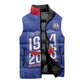 Personalized Haiti Football Sleeveless Puffer Jacket Les Grenadiers Made History Once Again Blue Color