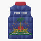 Personalized Haiti Football Sleeveless Puffer Jacket Les Grenadiers Made History Once Again Blue Color
