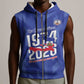 Personalized Afro Haiti Football Sleeveless Zip Hoodie Les Grenadiers Made History Once Again Blue Color - African Pride