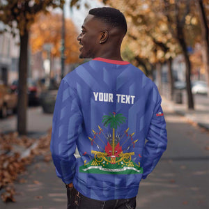 Personalized Afro Haiti Football Sweatshirt Les Grenadiers Made History Once Again Blue Color - African Pride