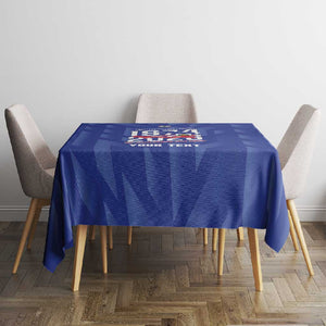 Personalized Afro Haiti Football Tablecloth Les Grenadiers Made History Once Again Blue Color - African Pride