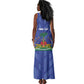 Personalized Afro Haiti Football Tank Maxi Dress Les Grenadiers Made History Once Again Blue Color - African Pride