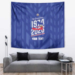 Personalized Afro Haiti Football Tapestry Les Grenadiers Made History Once Again Blue Color - African Pride