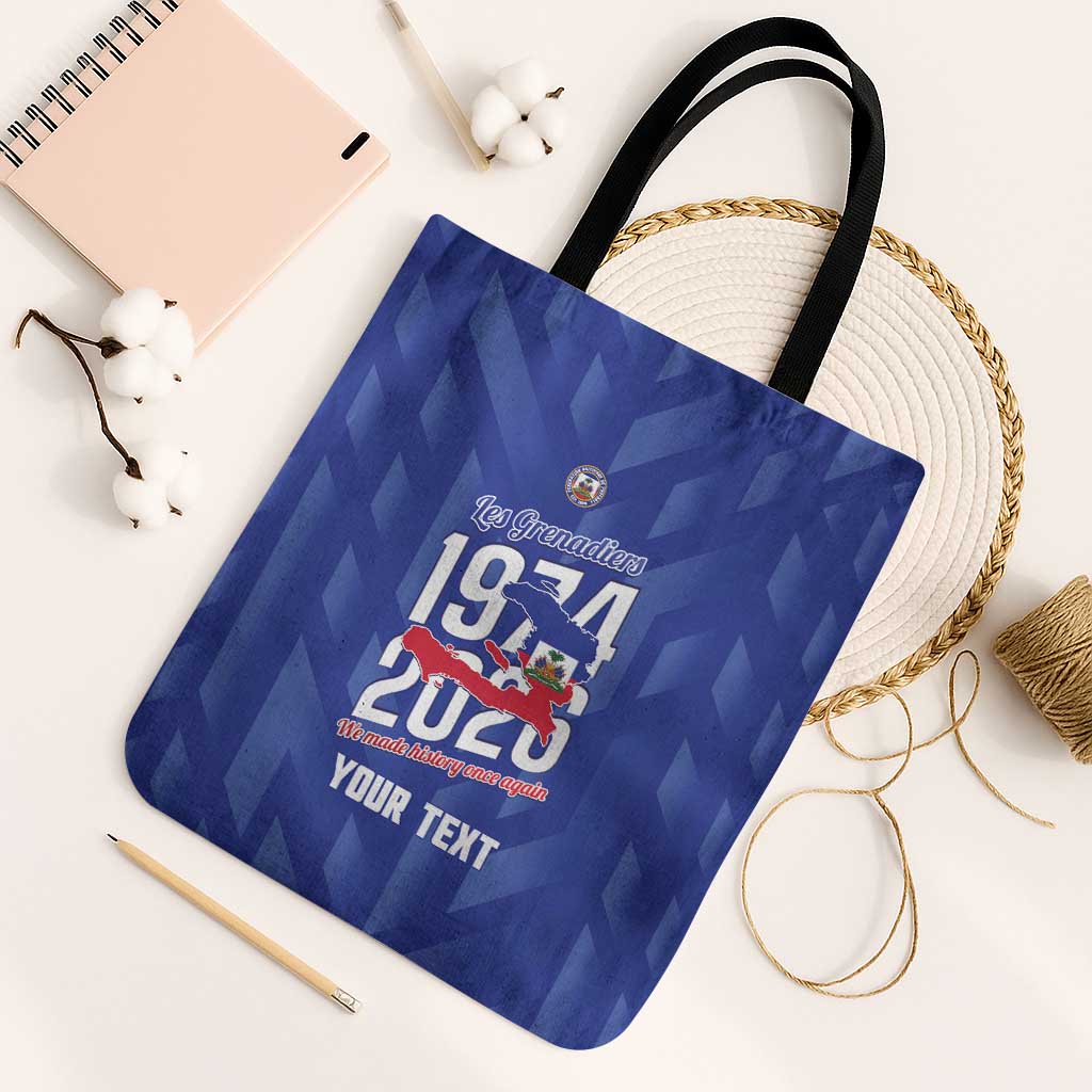 Personalized Haiti Football Tote Bag Les Grenadiers Made History Once Again Blue Color