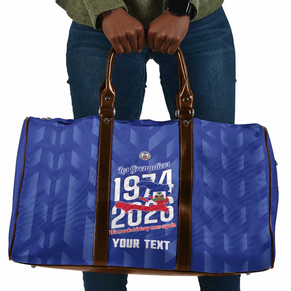 Personalized Haiti Football Travel Bag Les Grenadiers Made History Once Again Blue Color