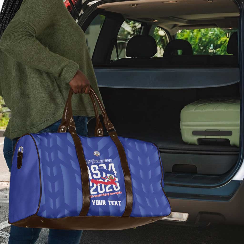 Personalized Haiti Football Travel Bag Les Grenadiers Made History Once Again Blue Color