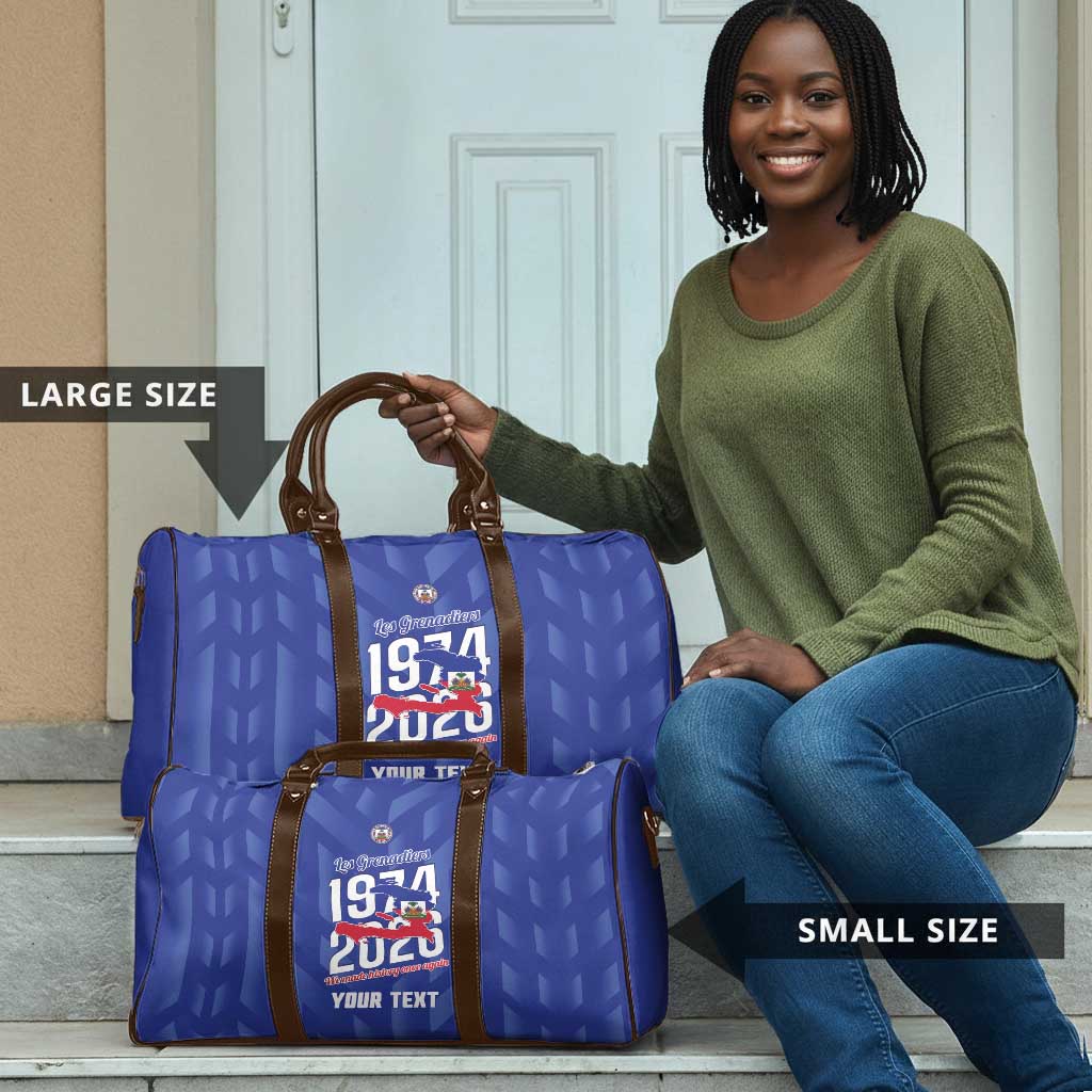 Personalized Haiti Football Travel Bag Les Grenadiers Made History Once Again Blue Color