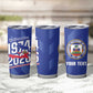 Personalized Afro Haiti Football Tumbler Cup Les Grenadiers Made History Once Again Blue Color - African Pride