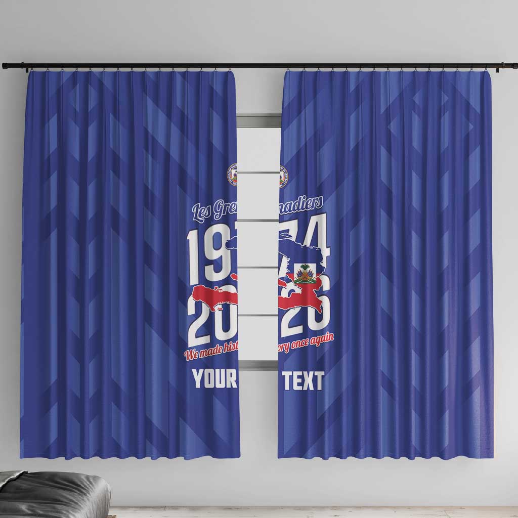 Personalized Afro Haiti Football Window Curtain Les Grenadiers Made History Once Again Blue Color - African Pride