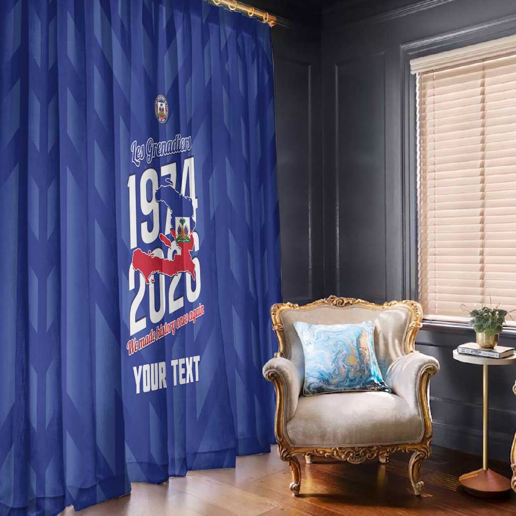 Personalized Afro Haiti Football Window Curtain Les Grenadiers Made History Once Again Blue Color - African Pride