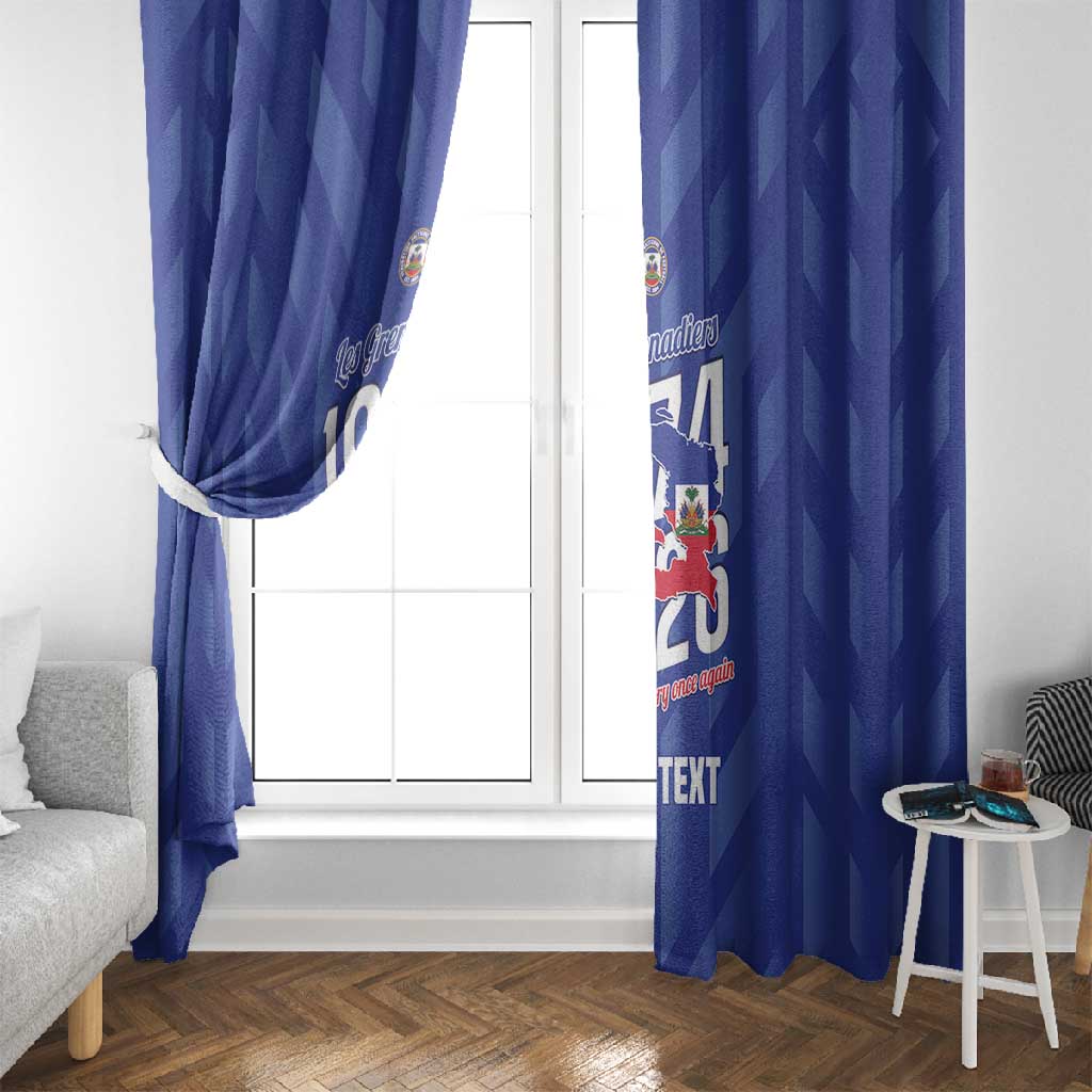 Personalized Afro Haiti Football Window Curtain Les Grenadiers Made History Once Again Blue Color - African Pride