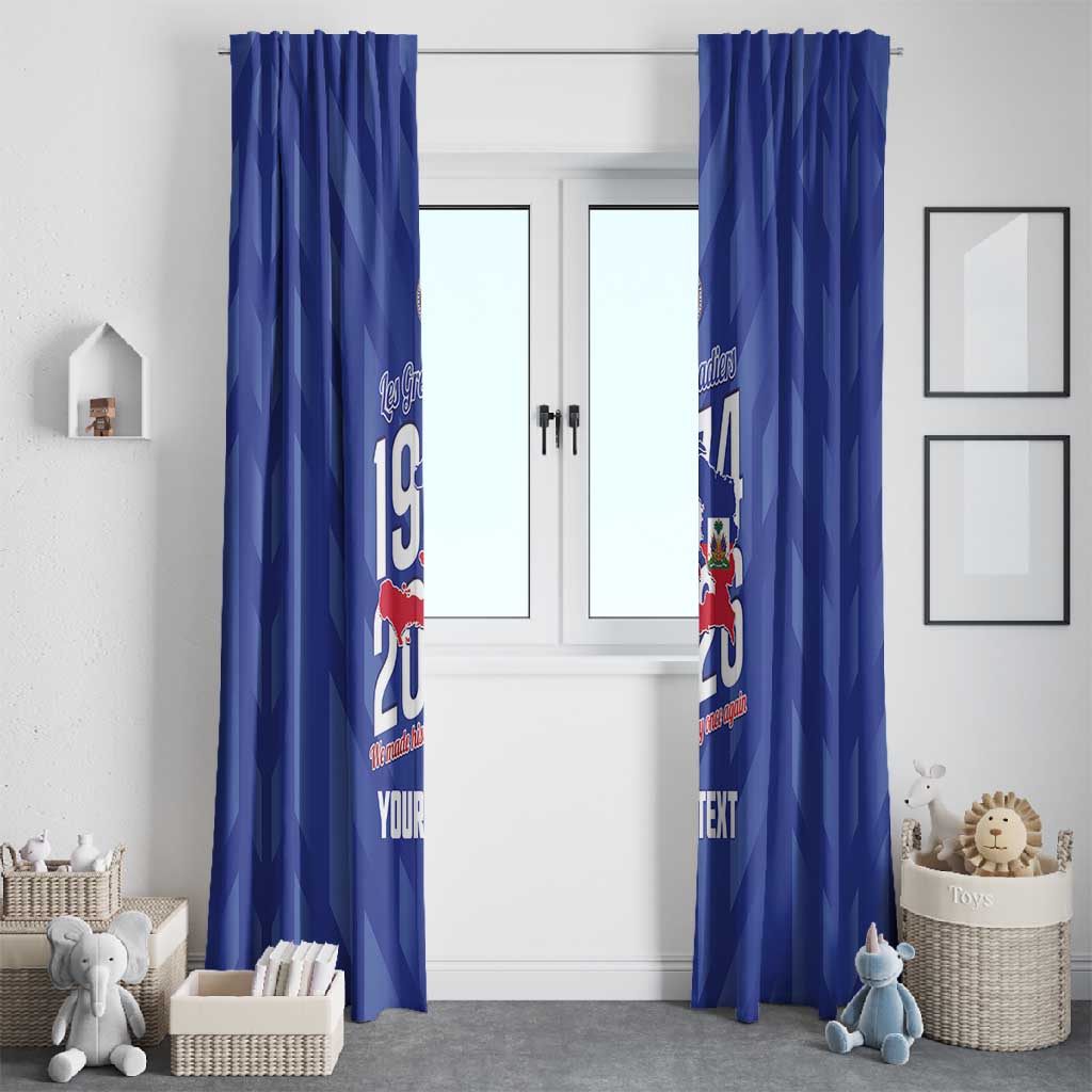 Personalized Afro Haiti Football Window Curtain Les Grenadiers Made History Once Again Blue Color - African Pride