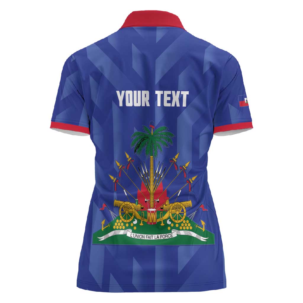 Personalized Afro Haiti Football Women Polo Shirt Les Grenadiers Made History Once Again Blue Color LT14