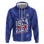 Personalized Afro Haiti Football Zip Hoodie Les Grenadiers Made History Once Again Blue Color - African Pride