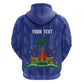 Personalized Afro Haiti Football Zip Hoodie Les Grenadiers Made History Once Again Blue Color - African Pride