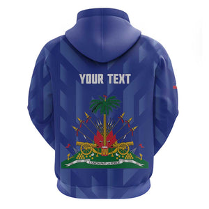 Personalized Afro Haiti Football Zip Hoodie Les Grenadiers Made History Once Again Blue Color - African Pride