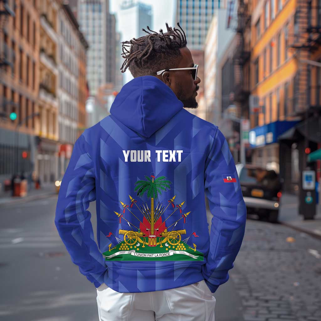 Personalized Afro Haiti Football Zip Hoodie Les Grenadiers Made History Once Again Blue Color - African Pride