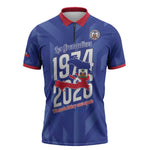 Personalized Haiti Football Zipper Polo Shirt Les Grenadiers Made History Once Again Blue Color