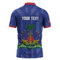 Personalized Haiti Football Zipper Polo Shirt Les Grenadiers Made History Once Again Blue Color