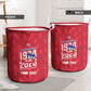 Personalized Afro Haiti Football Laundry Basket Les Grenadiers Made History Once Again Red Color - African Pride