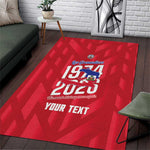 Personalized Afro Haiti Football Area Rug Les Grenadiers Made History Once Again Red Color - African Pride