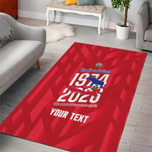 Personalized Afro Haiti Football Area Rug Les Grenadiers Made History Once Again Red Color - African Pride