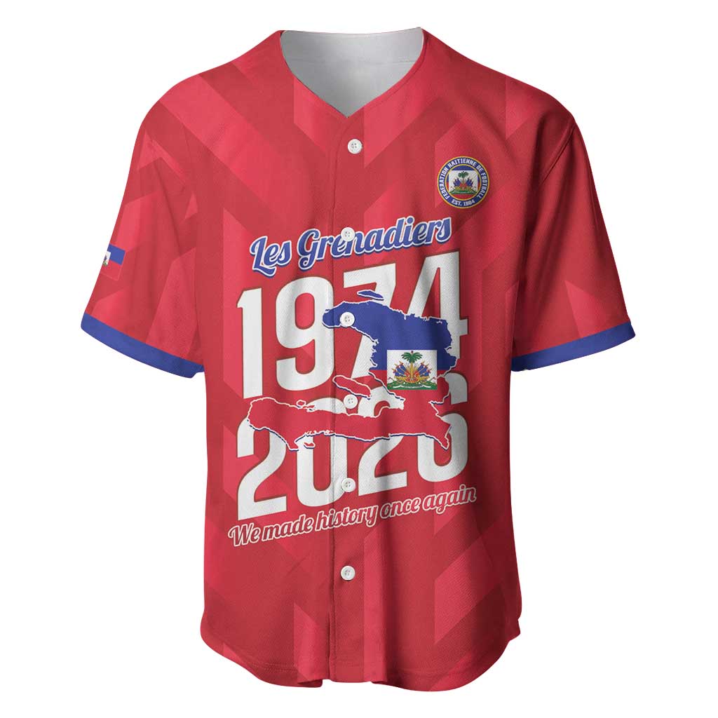 Personalized Afro Haiti Football Baseball Jersey Les Grenadiers Made History Once Again Red Color LT14
