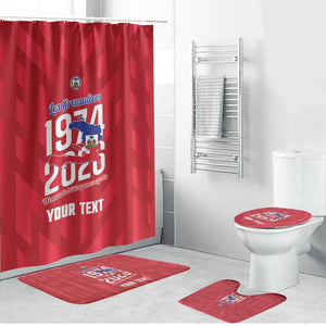 Personalized Haiti Football Bathroom Set Les Grenadiers Made History Once Again Red Color