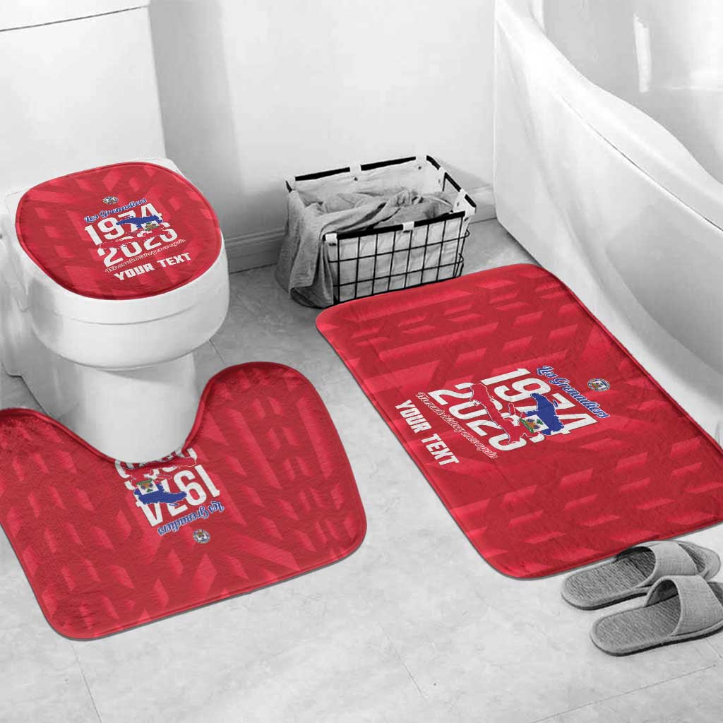 Personalized Haiti Football Bathroom Set Les Grenadiers Made History Once Again Red Color