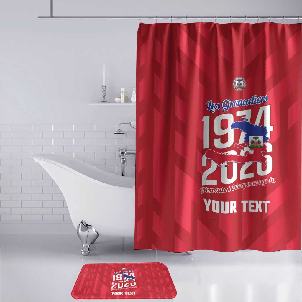 Personalized Haiti Football Bathroom Set Les Grenadiers Made History Once Again Red Color